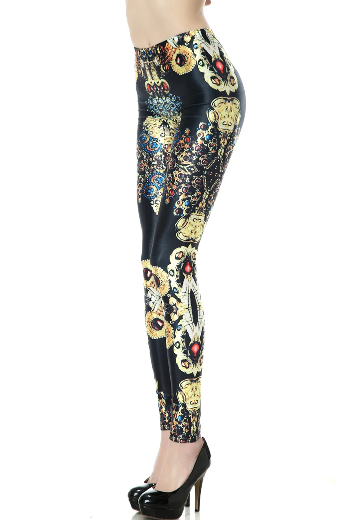 패션 여성 하이 레깅스 드롭쉬핑 신상 섹시 요가 팬츠 피아노 키 프린트 탄력 슬림 피트니스 짐 스포츠 운동복 2025