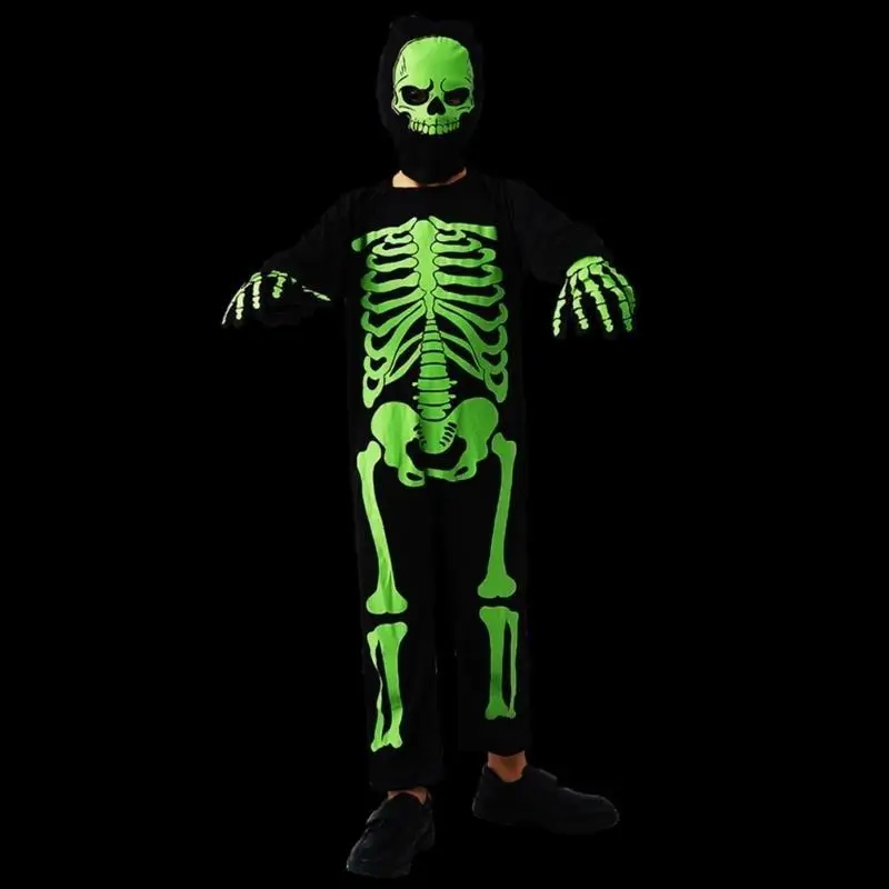 652F jongen meisje skelet kostuum kinderen Halloween kostuums partij cosplay bodysuit rollenspel jumpsuit fancy dress up bone
