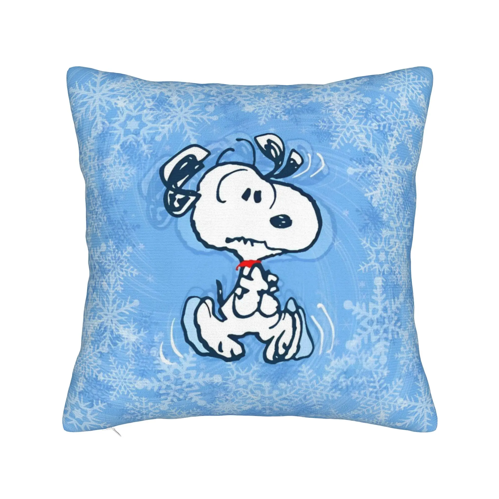 S-Snoopys Sweet Dog Blue Square Pillowcases Polyester Home  Cushion Case Cool Decorative Pillowcase 45*45