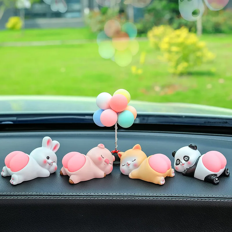 Cute Cartoon Car Ornaments Bouncing Butt Doll Car Accessories Car Interior Pendant Auto Dashboard Animal Decoration Toy Styling