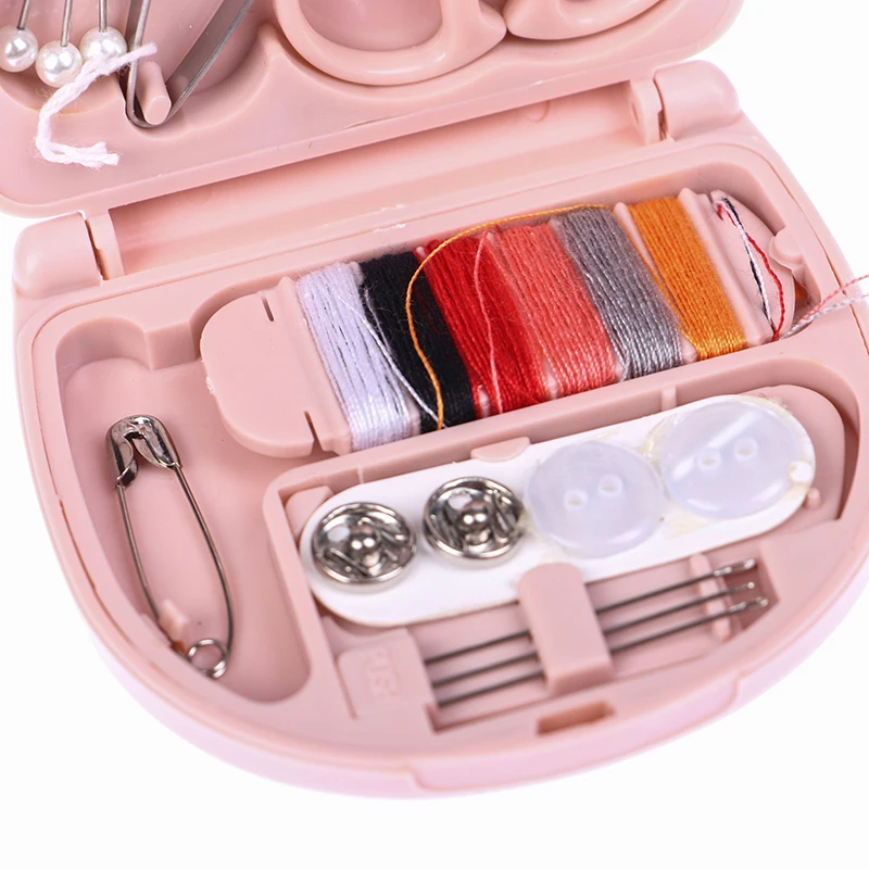 مجموعة الخياطة المحمولة الجديدة صندوق خياطة صغير إبرة كشتبان أزرار دبوس أداة الخياطة المنزلية #2