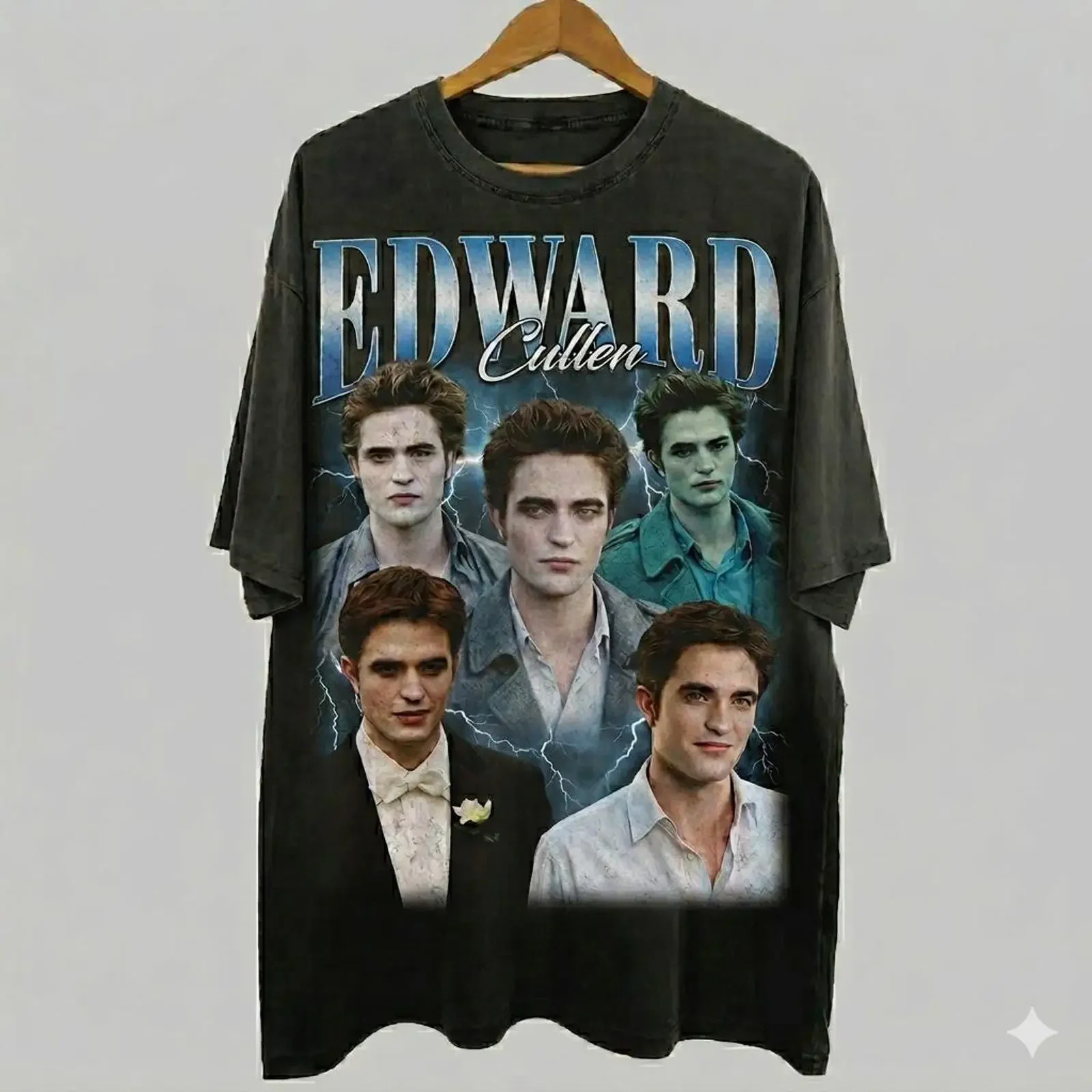 Vintage Style Edward Cullen T Shirt Twilight Movie s vintage Washed homme Top For Everyday Wear Comfortable graphic streetwear
