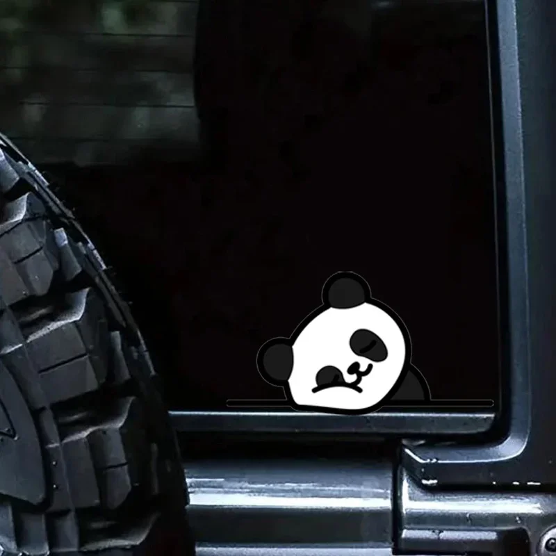 Stile carino: decalcomania per auto a tema "Sleepy Panda", adesivo per auto in piedi, articolo distintivo per lo styling automobilistico