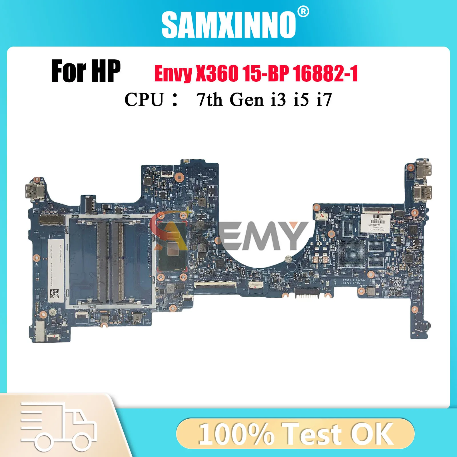16882-1 924309-601 924308-601 مع i5-7200U i7-7500U DDR4 ل HP Envy X360 15m-bp اللوحة الأم للكمبيوتر المحمول 100% تم اختبارها بالكامل #1