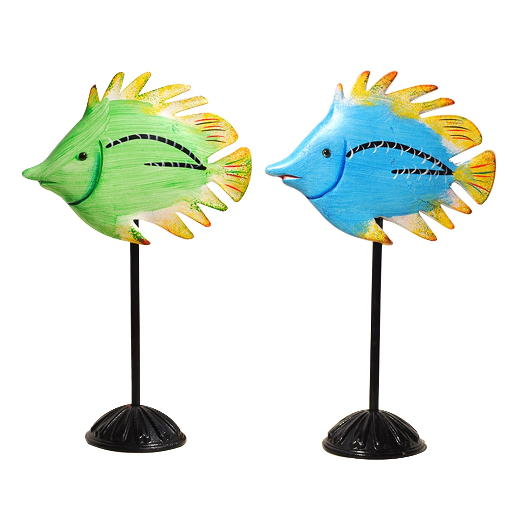 

2pcs Wooden Animal Ornaments High Grade Decor Bedroom Office Desktop Art Crafts Bright Colors
