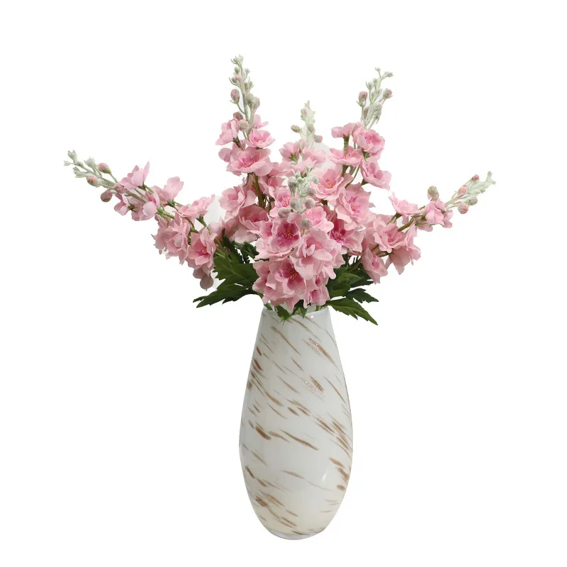 5Pcs/lot High-end Moisturizing Latex Delphinium Real Touch Artificial Flowers Luxuy Home Decor Fake Flowers Wedding Party Floral