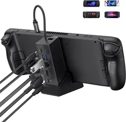 Estación de acoplamiento ROG Ally X, base ROG Ally X 6 en 1 con HDMI 4K a 120 Hz, USB-A dual 3,2 Gen 1, USB-C 3,2 Gen 1 y carga PD 100 W