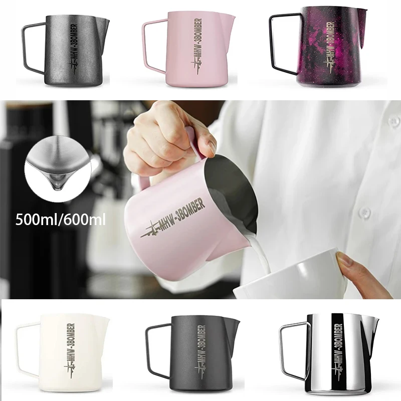 

Новый классический кувшин для вспенивания молока 500/600 мл 5.0 MHW-3BOMBER, кувшин для бариста из нержавеющей стали, инструмент для приготовления кофе Bomber Pitcher