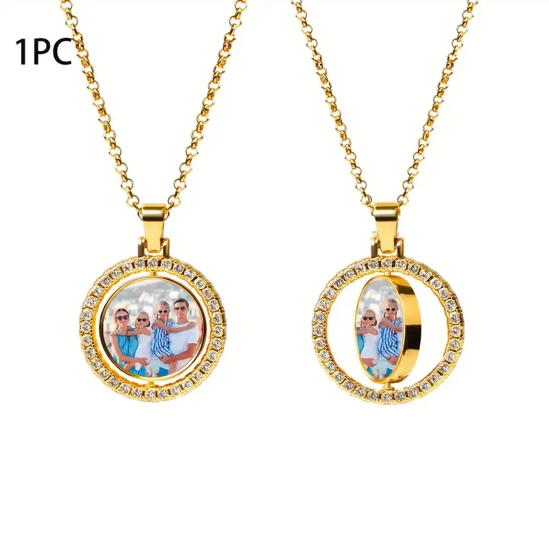 

Double-sided custom necklace with photo, personalised image pendant suitable for men and women - birthday, Valentine's Day gife