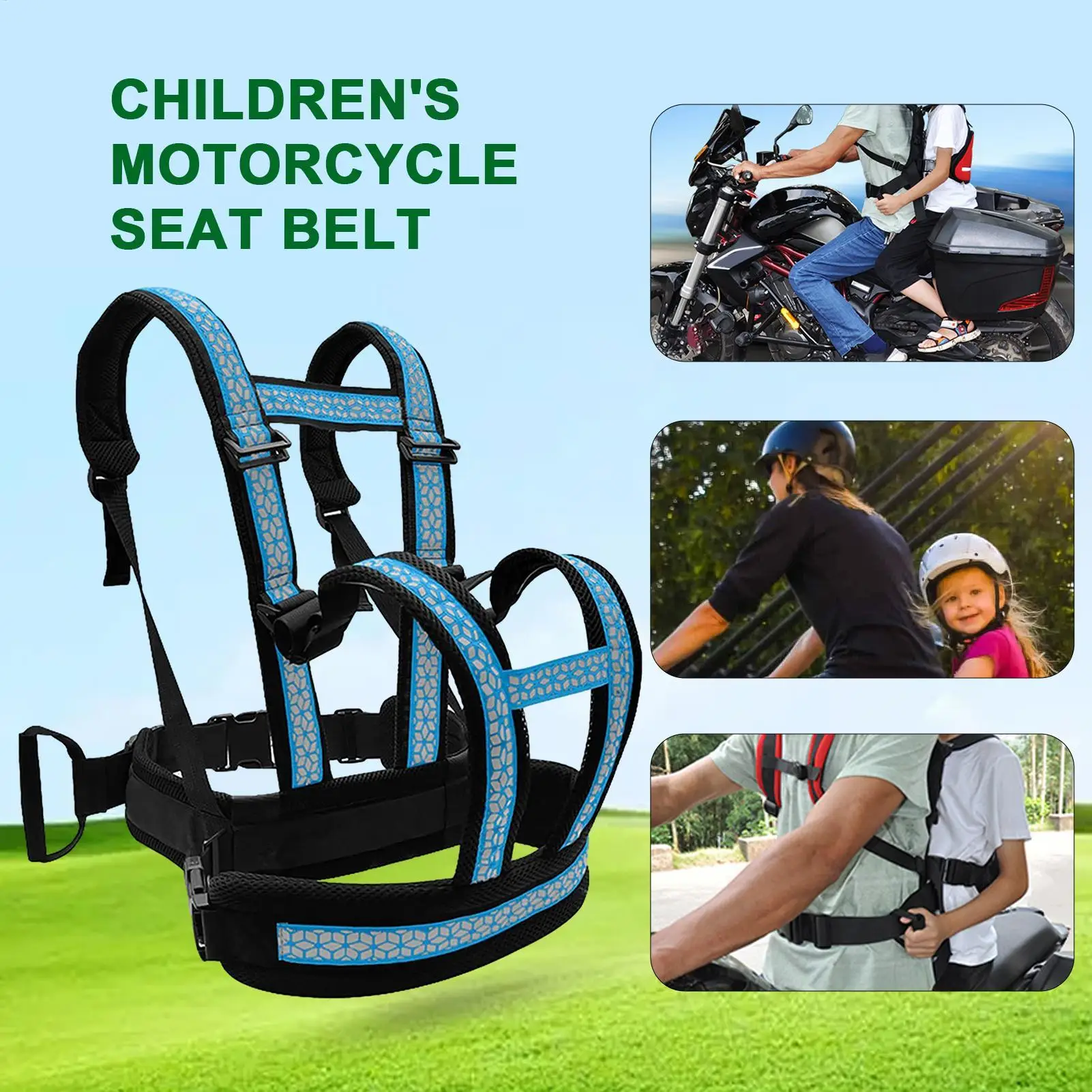 

Child Safety Seat Belt Motorcycle Safety Harness Adjustable Electric Car Security Protection Belt For Kid Motorcycle Accessories