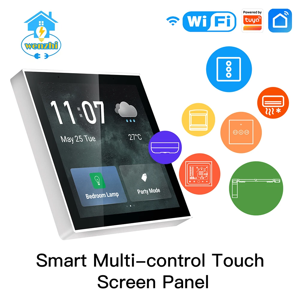 

Tuya/Smart Life Home Multi-Functional Touch Screen Control Panel 4 inches Central for Intelligent Scenes Devices With ZigBee Hub