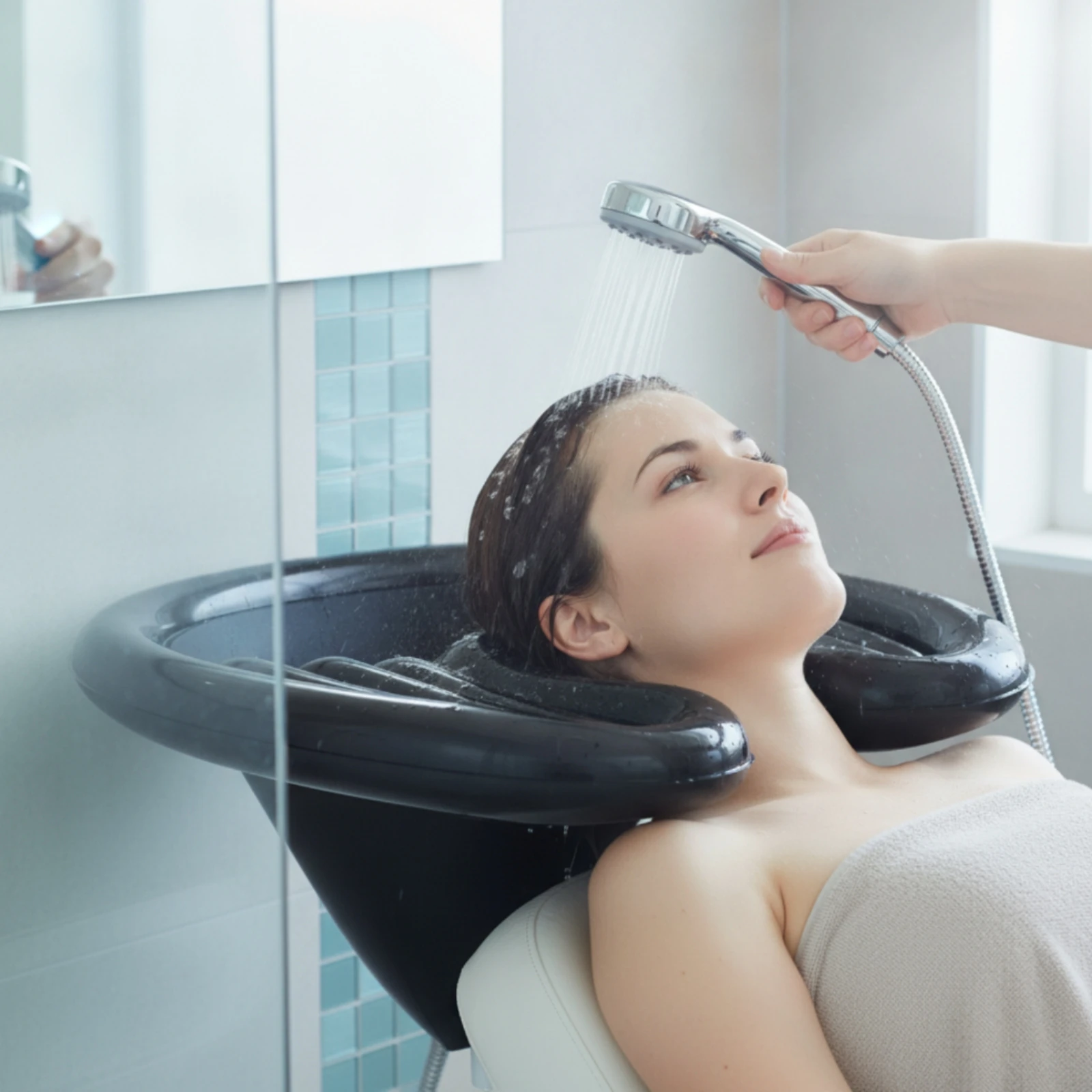 Inflatable Shampoo Basin Foldable Shampoo Basin with Drain Inflatable Hair Washing Tray Lightweight Hair Wash Tub Easy to Carry