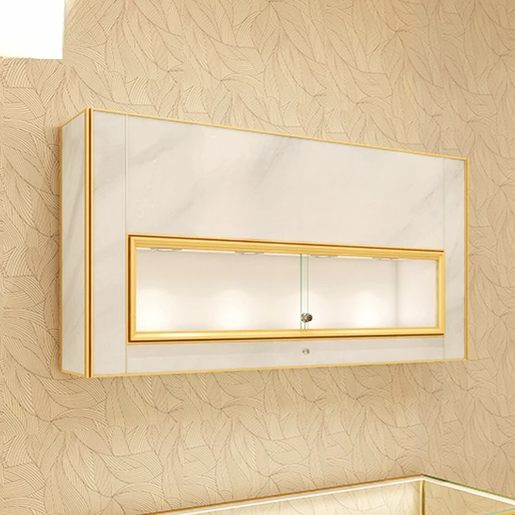 

Высококачественная настенная шкаф с жемчужной дверью витрины