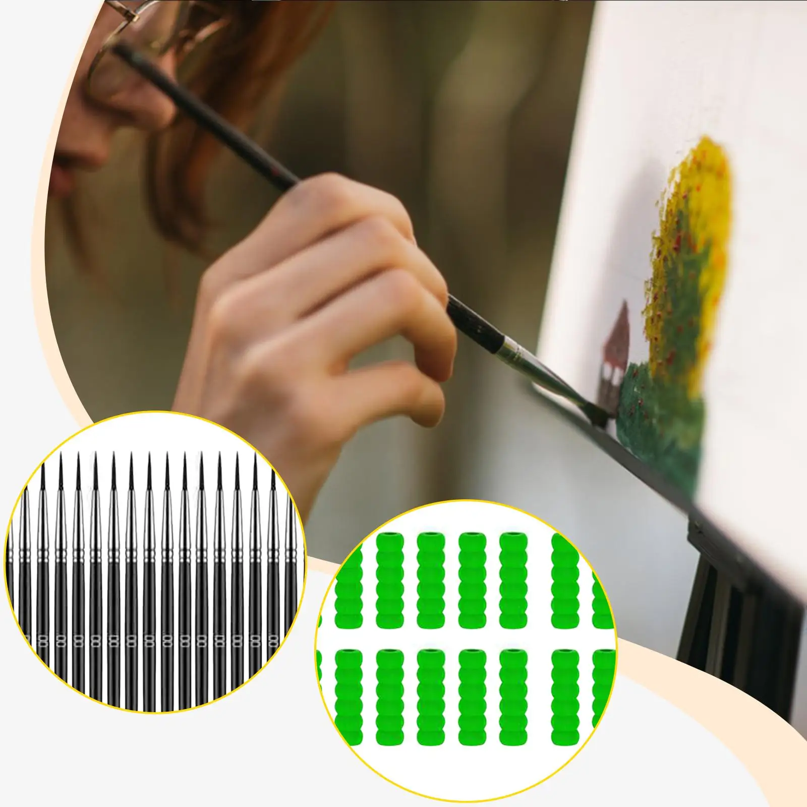 36x ディテールペイントブラシアート軽量プロフェッショナル小型ペイントブラシ、彫刻オイル、アクリル、水彩モデリング用