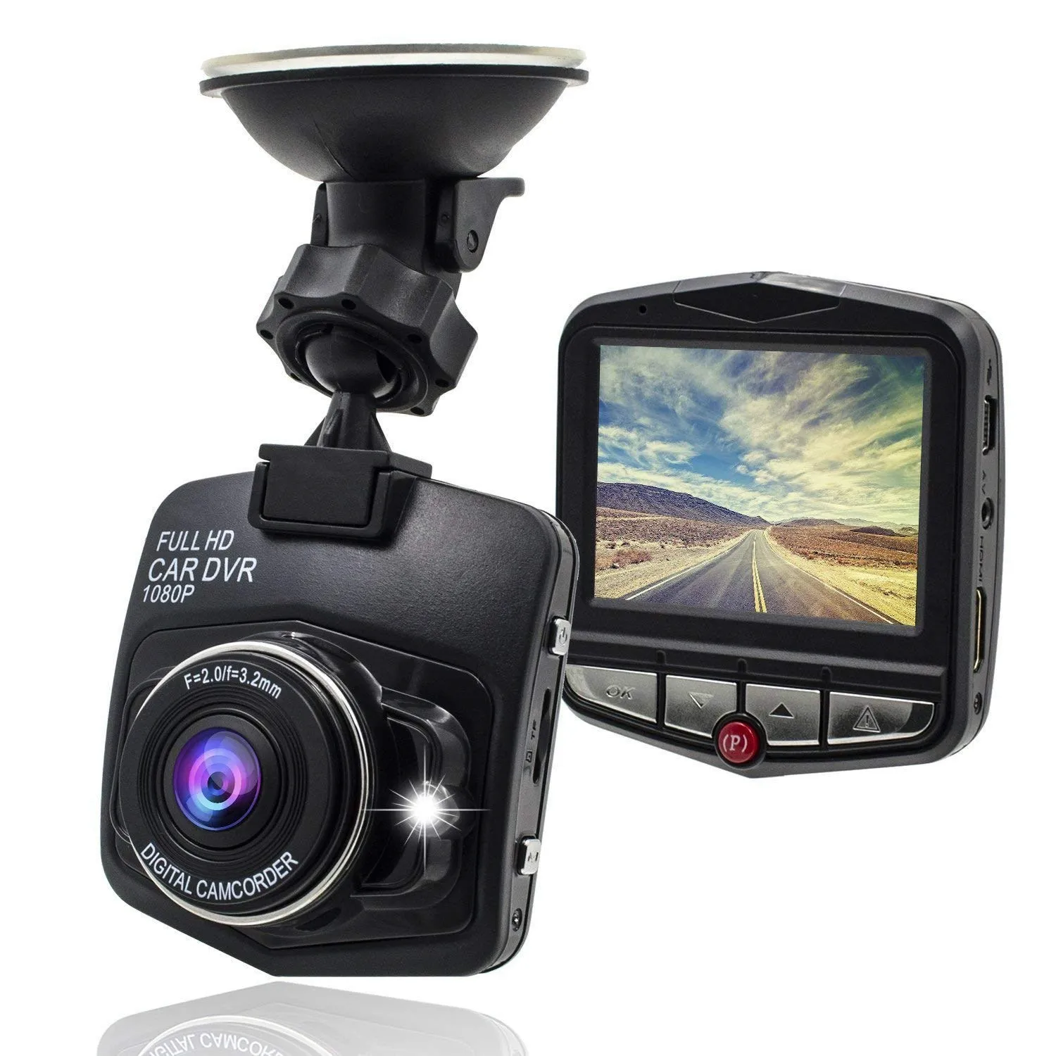 Caméra de voiture Dashcam 2.4 pouces HD 1080P, Mini caméra d'enregistrement de Vision nocturne, boucle DVR automatique, enregistreur de tableau de bord, accessoires de véhicule