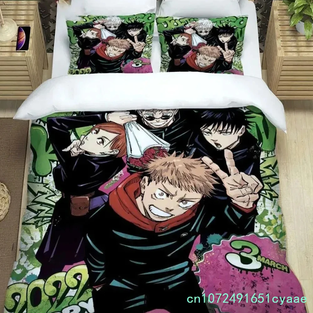 3D Print Jujutsu Kaisen Anime Bedding Set Boys Girls Twin Queen King Size Duvet Cover Pillowcase Bed Boys Adult