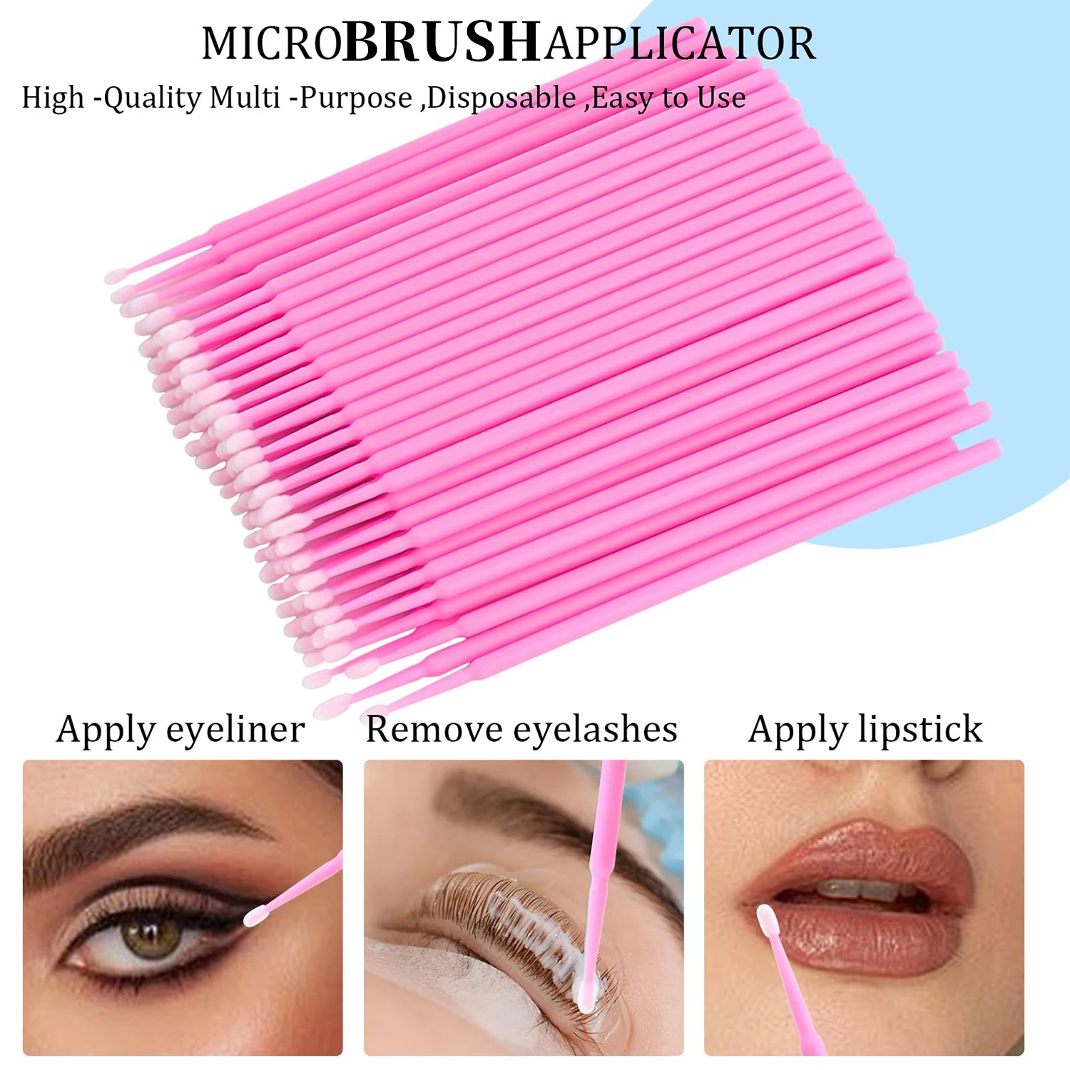 100 قطعة/الحقيبة المتاح MicroBrush الرموش تمديد الفردية لاش إزالة مسحة ل متعددة الوظائف ماكياج مزيل نظيف أيضا
