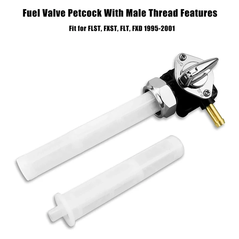 Fuel Valve Petcock W/Male Thread Touring 61338-94D For  FXST FLT FXD 1995-2001