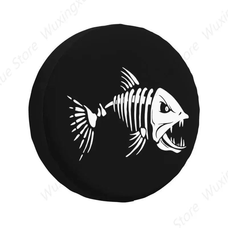 Fish Bone Fishing Skeleton Tire Cover 4WD 4x4 SUV Spare Wheel Protector for Mitsubishi Pajero Car