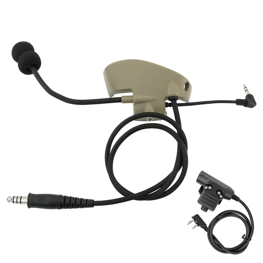 Auriculares tácticos para deportes de tiro, Kit de micrófono adaptador + U94 Ken PTT para Howard Leight Impact Sports, orejeras electrónicas