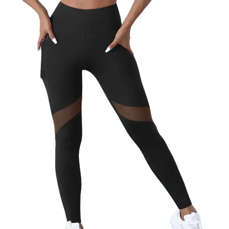 Pantalon de Yoga en maille pour femmes, Leggings façonnant, taille haute, contrôle du ventre, hanches, course à pied, entraînement, vêtements de sport pour femmes