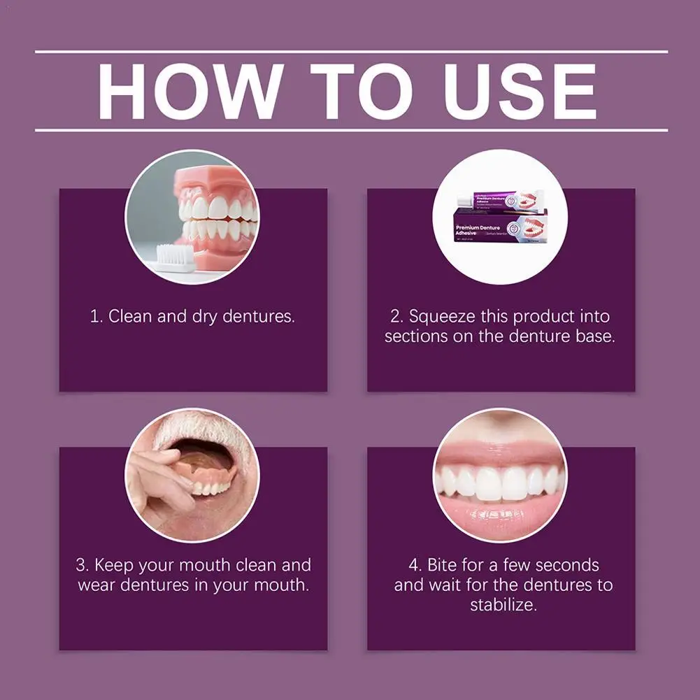 

40g Denture Fixing Adhesive Cream Strong Complete Professional Dentures Glue Dentistry Products Materials Strong adhesion