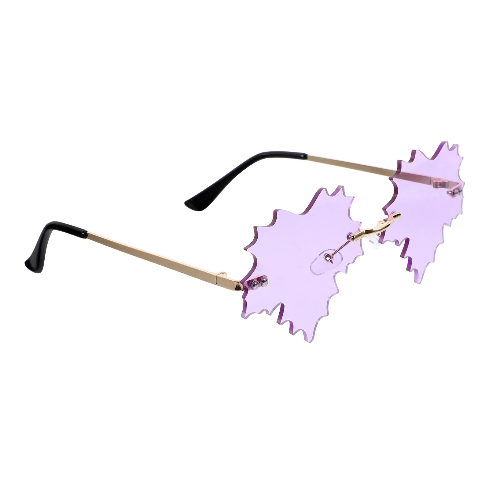 

Rimless Sunglasses Leaf Frame Lightweight Party Sunglasses for Adults Women Trendy Glasses Fun Glasses