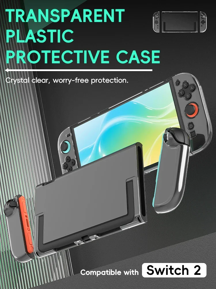 DATA FROG Precise Cutout Clear Protective Case For Switch 2 Console For Joy Con Full Coverage Shell