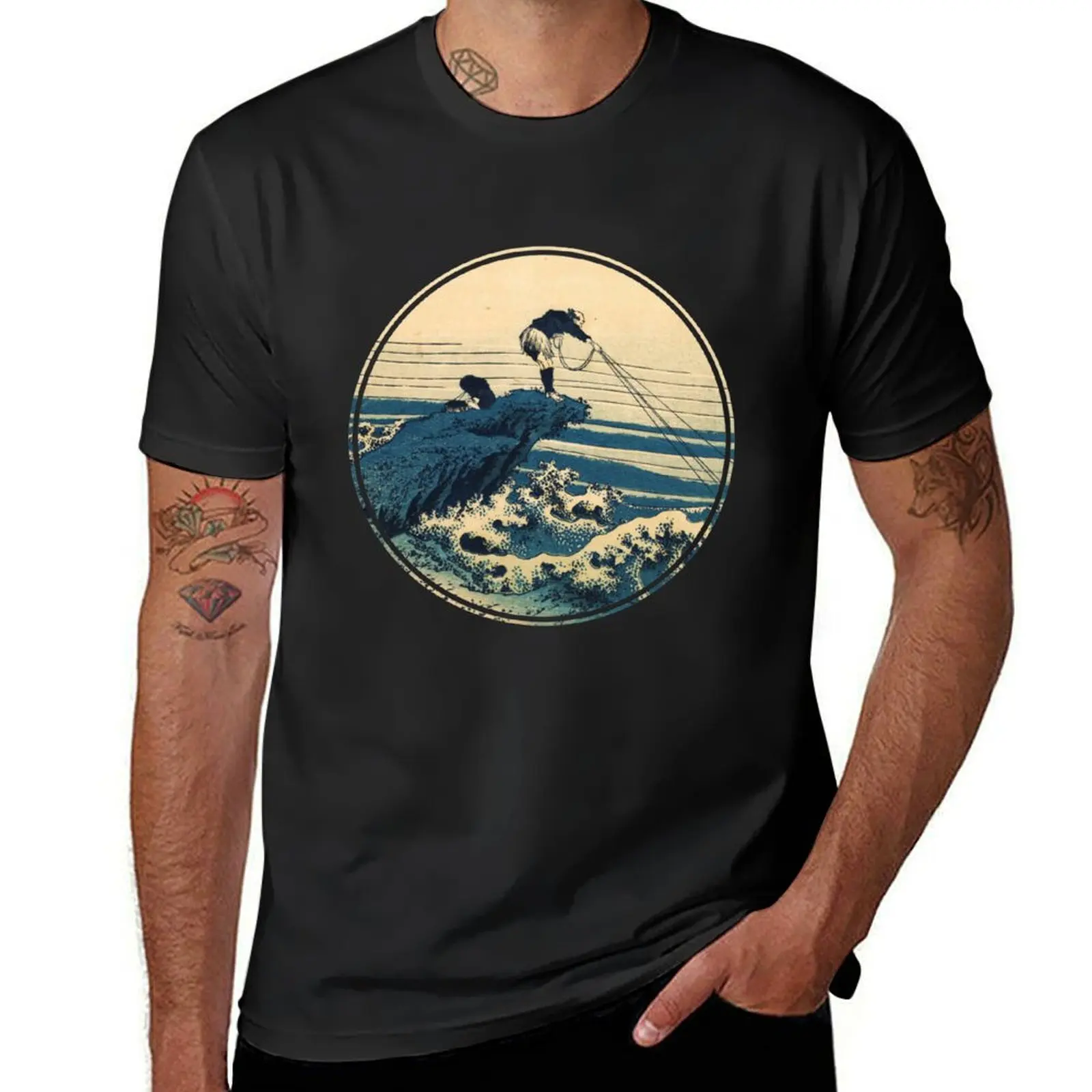 Japanese Fisherman T-Shirt customs oversizeds cute clothes mens t shirts