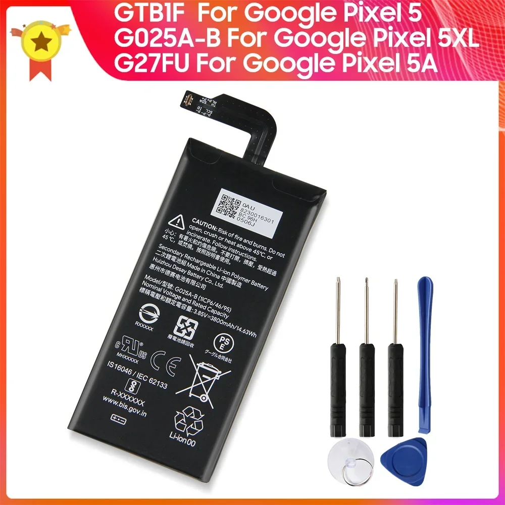 

Phone Replacement Battery G025A-B GTB1F G27FU For Google Pixel 5A Pixel 5 Pixel5 XL Pixle5XL Pixel 4A Batteries With Tool