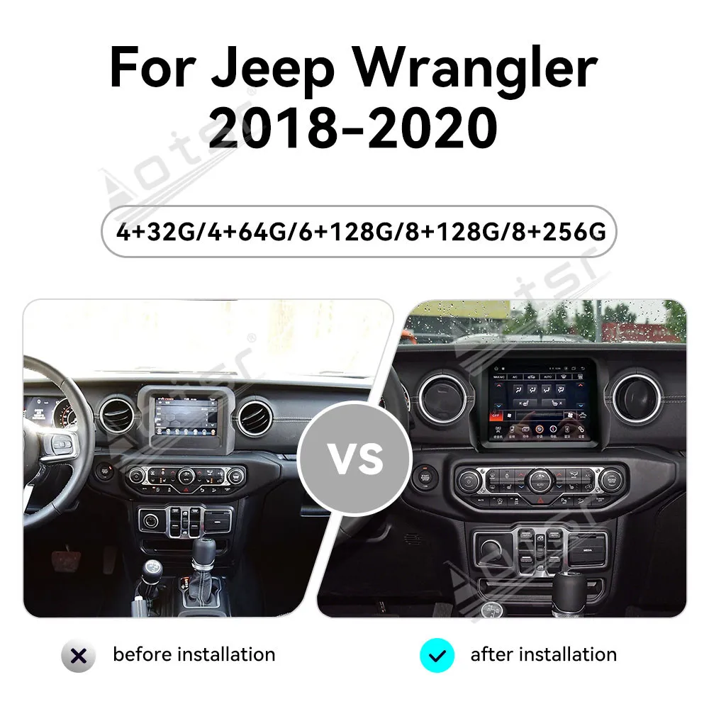 

Американский стандарт 8,4-дюймовый Android 14 для Jeep Wrangler 2018-2022 GPS-навигация Carplay Автомобильный радиоприемник HD с сенсорным экраном Стерео Авто головное устройство