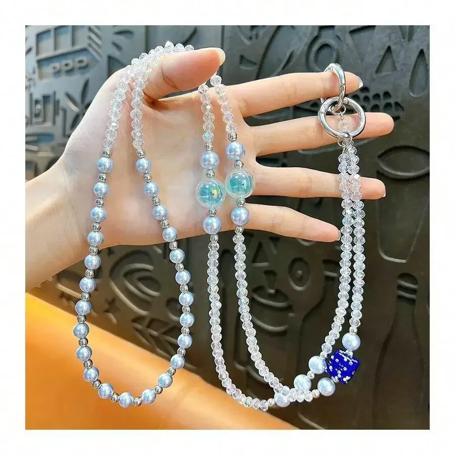 

Light Luxury Beaded Keychain Phone Strap Crossbody Chain Lanyard For Women