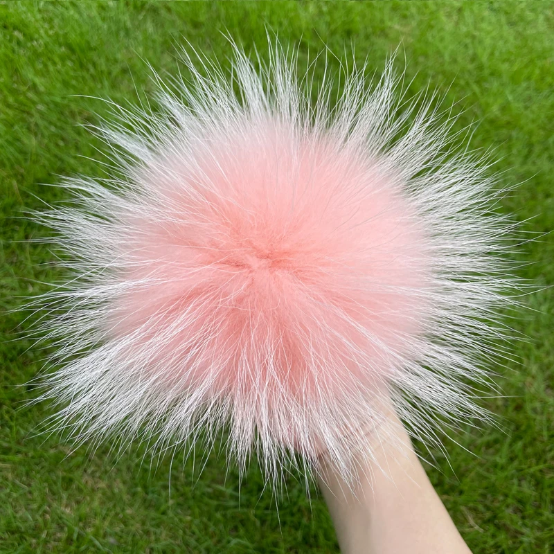 Weicher Bommel aus 100 % natürlichem Fuchspelz, Bommel aus Waschbärfell für Mützen, Mützen, Taschen, Schals – Detail 8