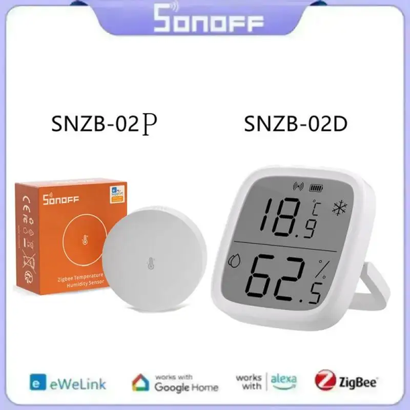 

SONOFF SNZB-02D/SNZB-02P Zigbee Smart Temperature Humidity Sensor With LCD Screen For EWeLink Alexa Google Home Assistant Alice