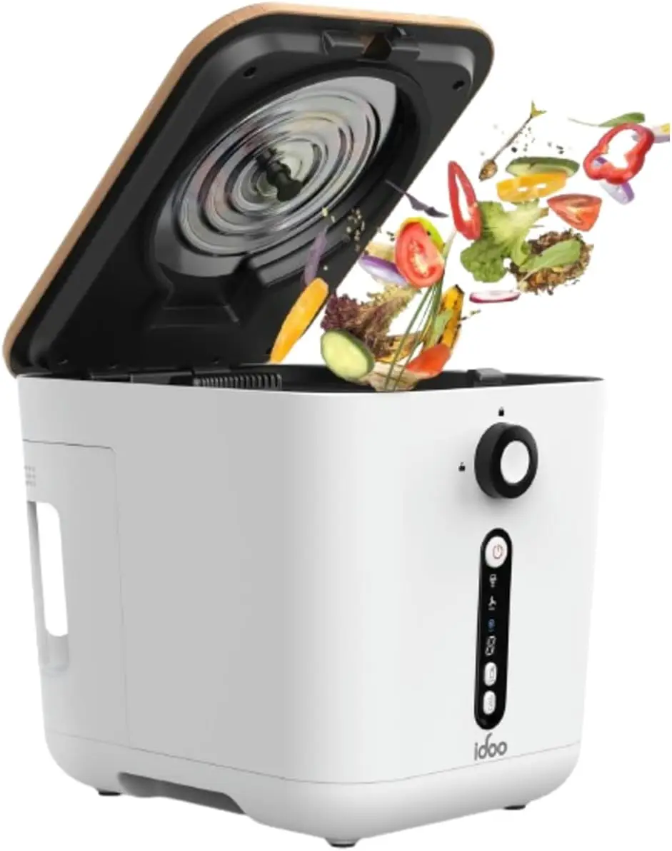 Composter for Kitchen,3L Smart Countertop Composter Indoor Odorless with Detachable Carbon Filter, Auto