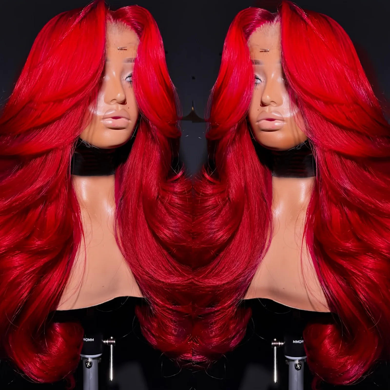 13X4 HD Transparent Lace Wig Red Body Wave Lace Front Wig 220% Density Burgundy Lace Front Wig Pre-plucked Bye Bye Knots Long - Image 3