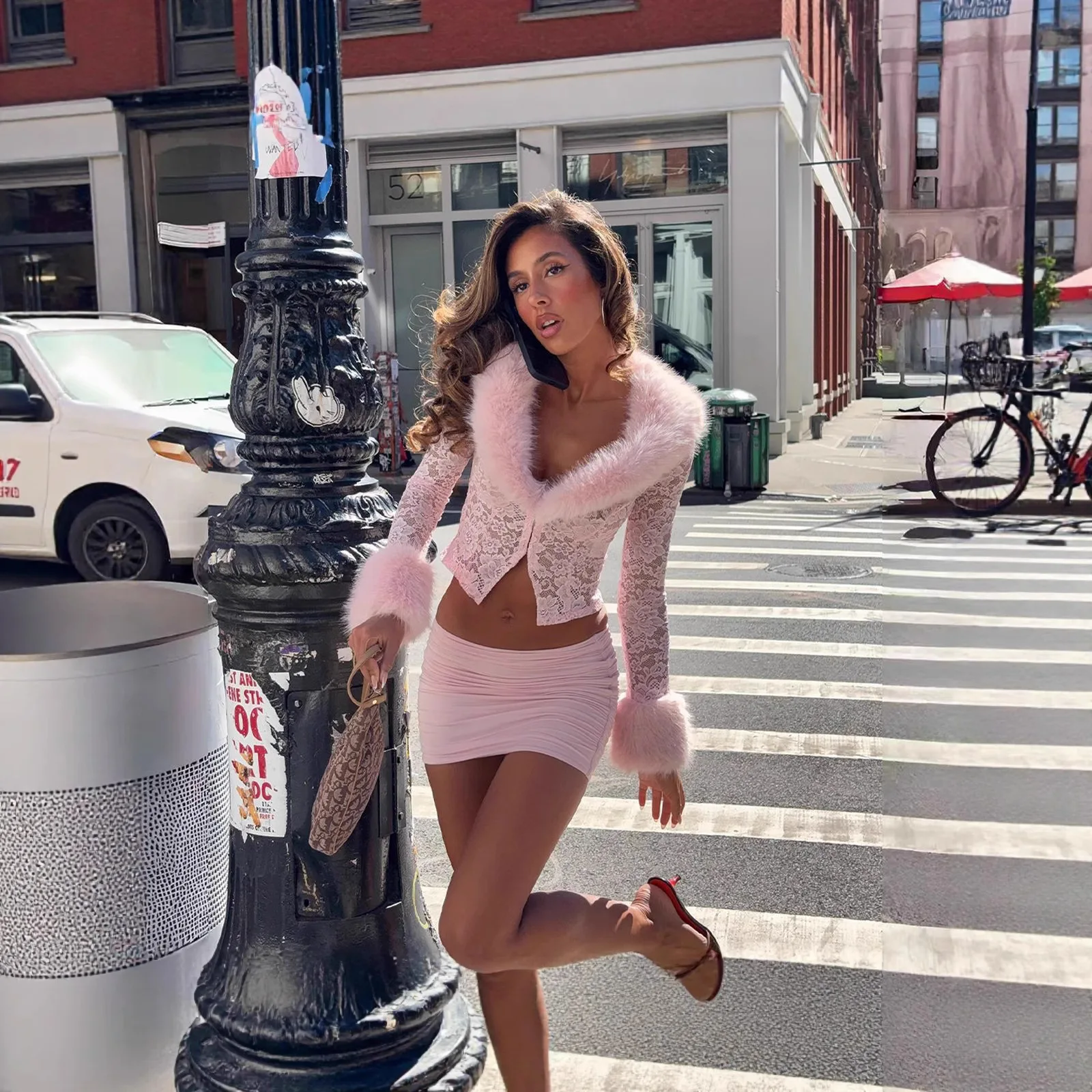 2026 Spring Sexy Lace Trim Long Sve Open Cardigan Top And f Body ort Skirt Set for Women Faionable Warm Winter Outfit Ensemble image 4