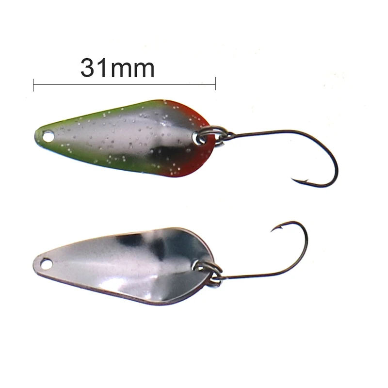 6pcs/lot 3g  Fishing Tackle Metal Spoon Lure Sharp Hook Hard Sequins Lure Bait Freshwater  Spinner Spoons