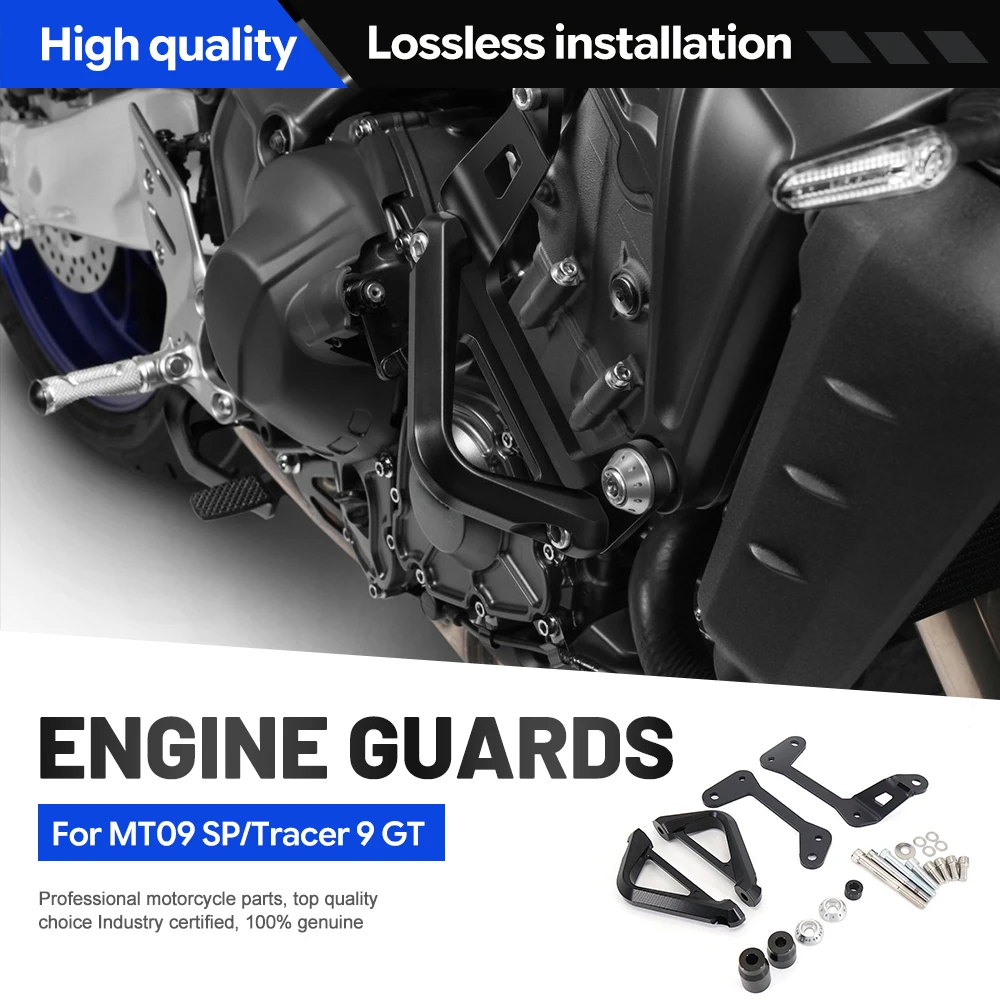 For Yamaha MT09 SP Tracer 9 GT 2021-2022 Engine Guards Tour Rider Black Metal Anti-collision Crash Bar Accessory