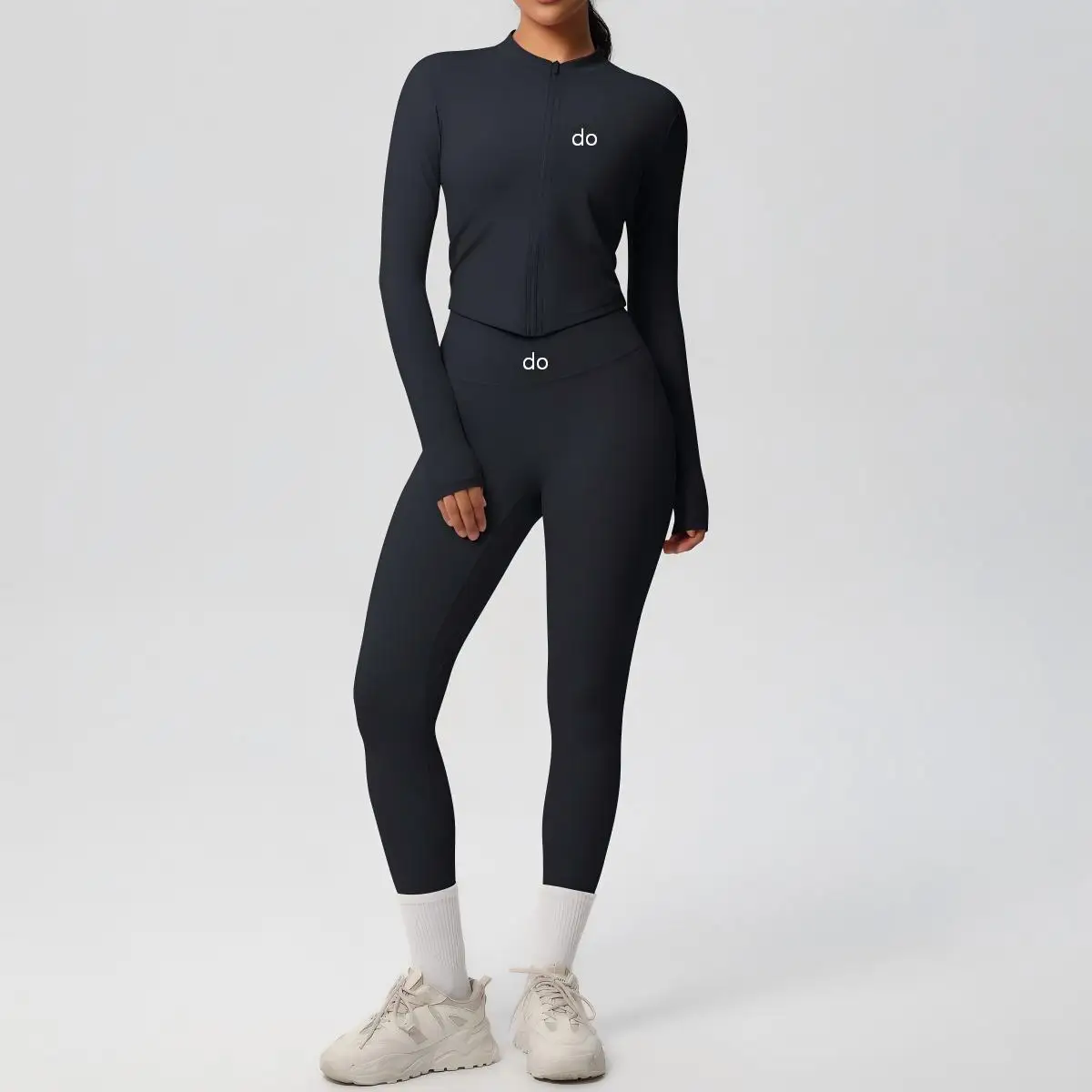 2026 Comfortable Double sided Matte Naked Outer Set - Long Sleeve Long Pants Set Tight Running Fitness Yoga Clothes Two Piece Se