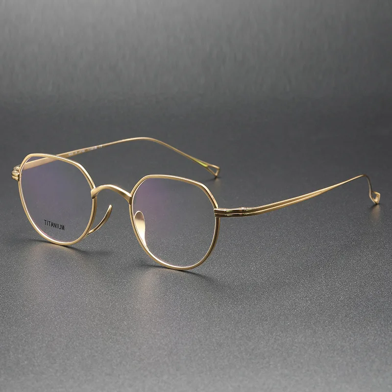 NONE Japanische handgemachte reine Titan ultraleichte Brille Rahmen Männer Frau Pologon verschreibung pflicht ige Brille optische Brille kmn1301 Gafas 4