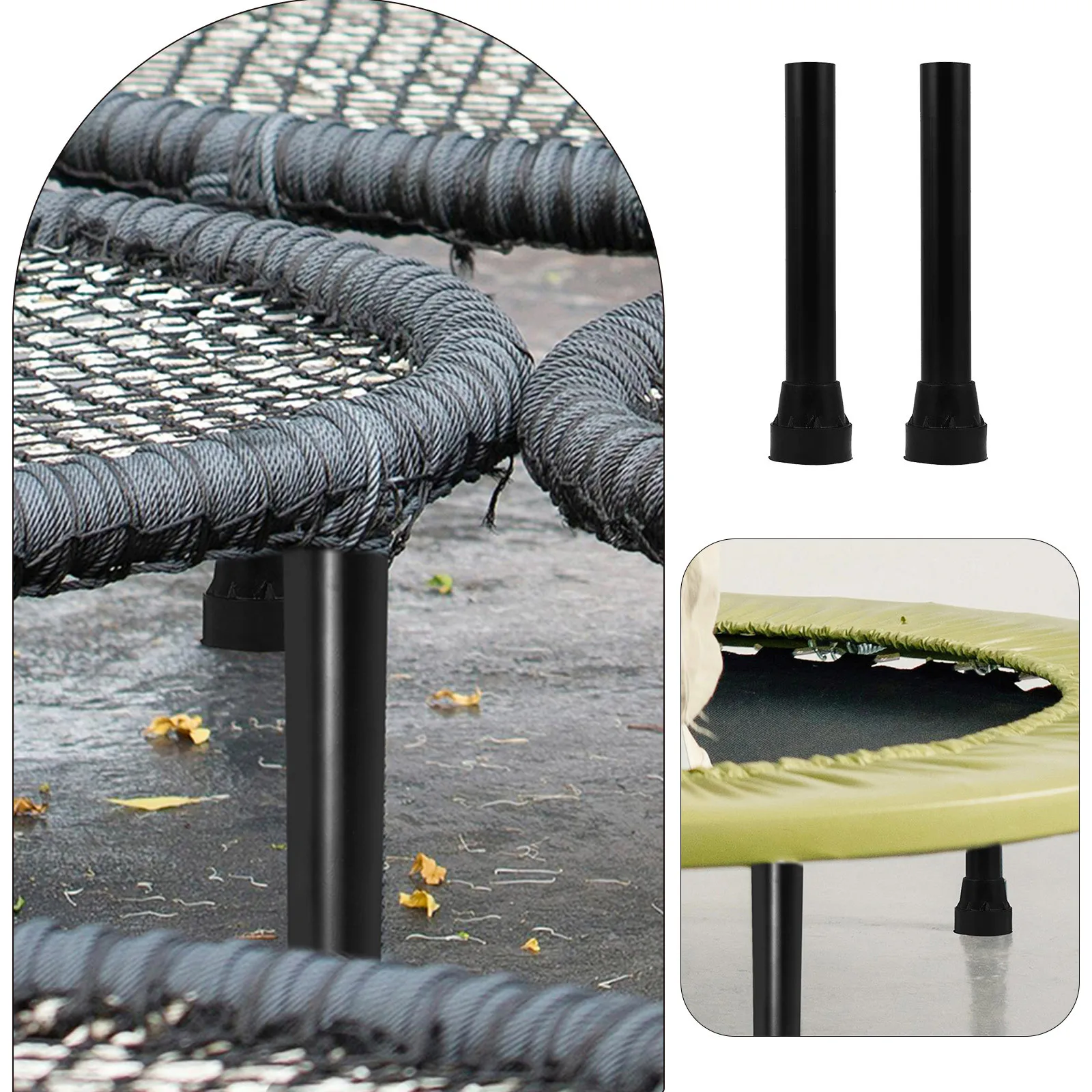 6 قطعة أرجل الترامبولين المضادة للانزلاق قاعدة مطاطية أنابيب الفولاذ المقاوم للصدأ استبدال الملحقات المتينة ملحقات الترامبولين #6