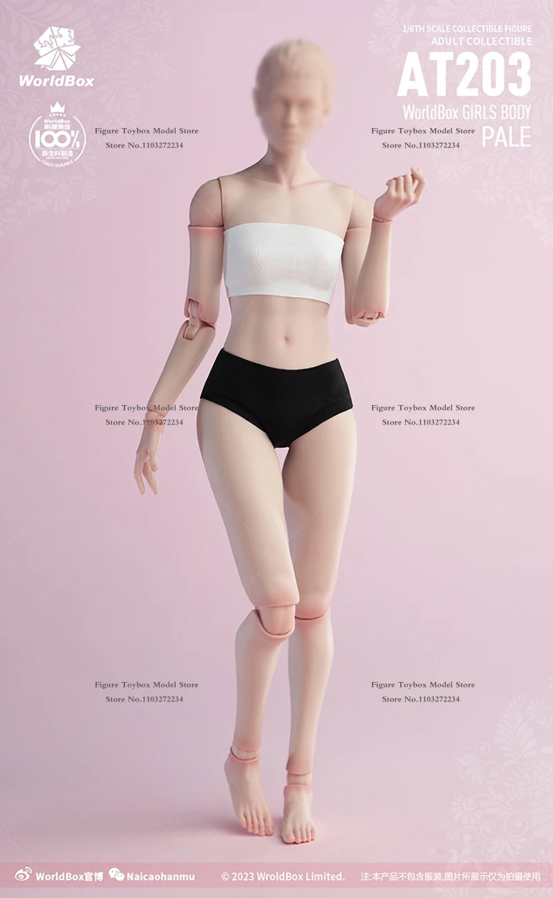 شاحب تان Worldbox AT203 1/6 الفتيات الجسم نموذج مرن Worldbox اللعب ملحق هدايا ل 12 "أنثى عمل الشكل الديكور