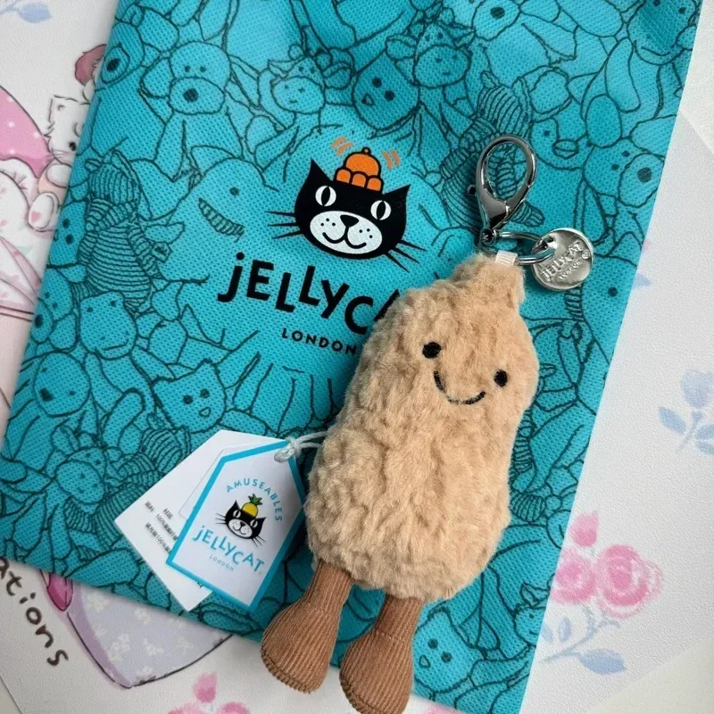 【EN STOCK】JELLYCAT Reino Unido divertido maní lindo juguete de peluche súper suave belleza pequeño llavero de maní muñeca cumpleaños llavero de Navidad regalo