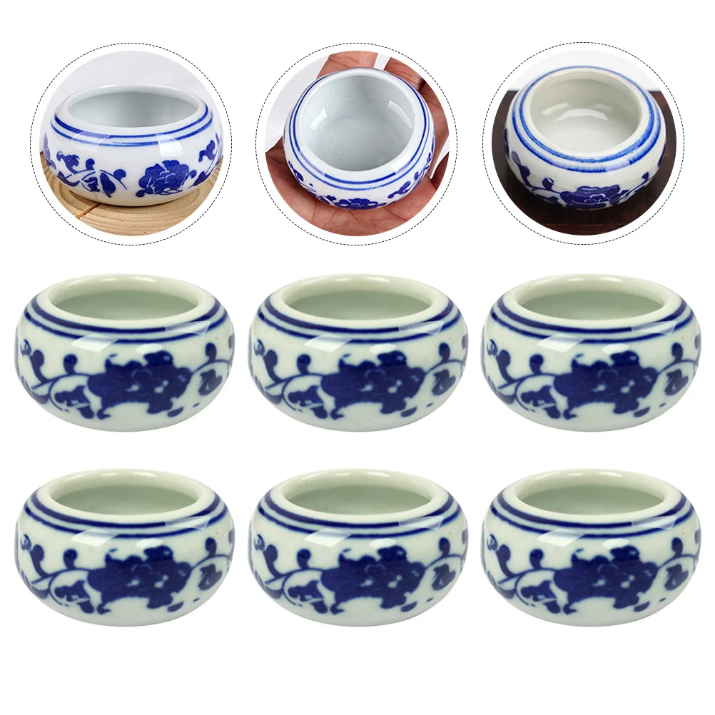 

8Pcs Calligraphy Ink Dishes Sturdy Ceramic Pigment Plates for Beginners Home Art Painting Calligraphy Brush Cleaning Stationery