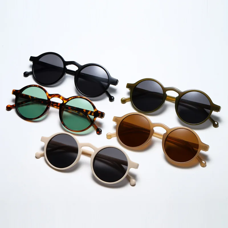 New Round Retro Small Frame Sunglasses for Men and Women Trendy Rice Nail Glasses for Prince Glasses Punk Sunglasses