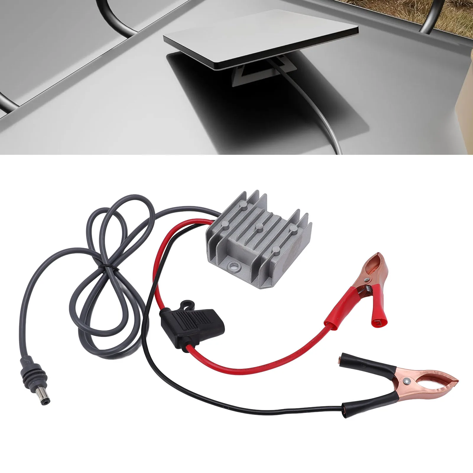 

Step Up Converter Power Cord 3.2ft Length Portable Satellite Step Up Converter 12V 24V To 30V 3.5A with Clip for RVs