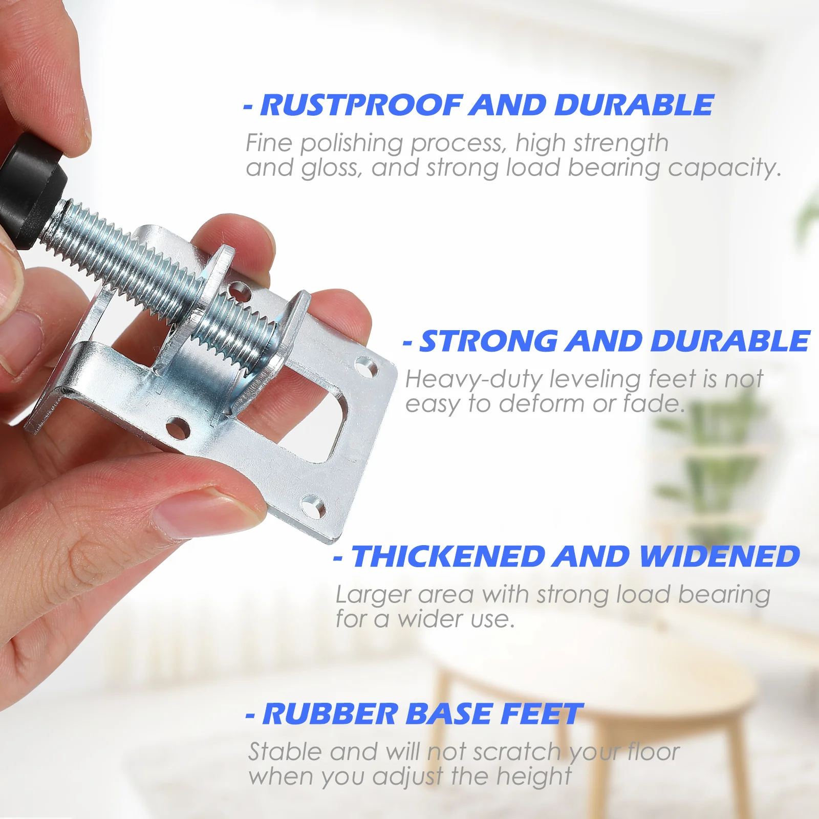 Livellatori per mobili da 4 pezzi Banco da lavoro per carichi pesanti Piedini di livellamento Banco da lavoro per armadio da tavolo in metallo ad altezza regolabile antiruggine