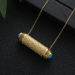 Luxury Retro Turquois Necklace For Women Wife Wedding Party Full Zircon Dubai Bridal Jewelry Gift S440