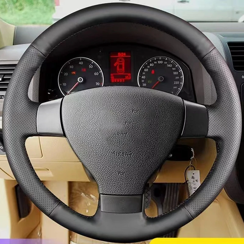 

DIY Black Faux Leather Car Steering Wheel Cover For Volkswagen Passat B6 Golf 5 Mk5 VW Jetta 5 Mk5 Tiguan 2007-2011